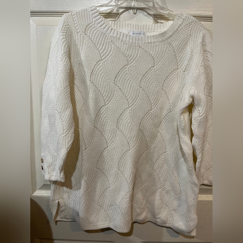 Charter Club White Knit Sweater